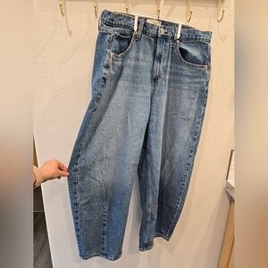 Barrel Leg Blue Jeans